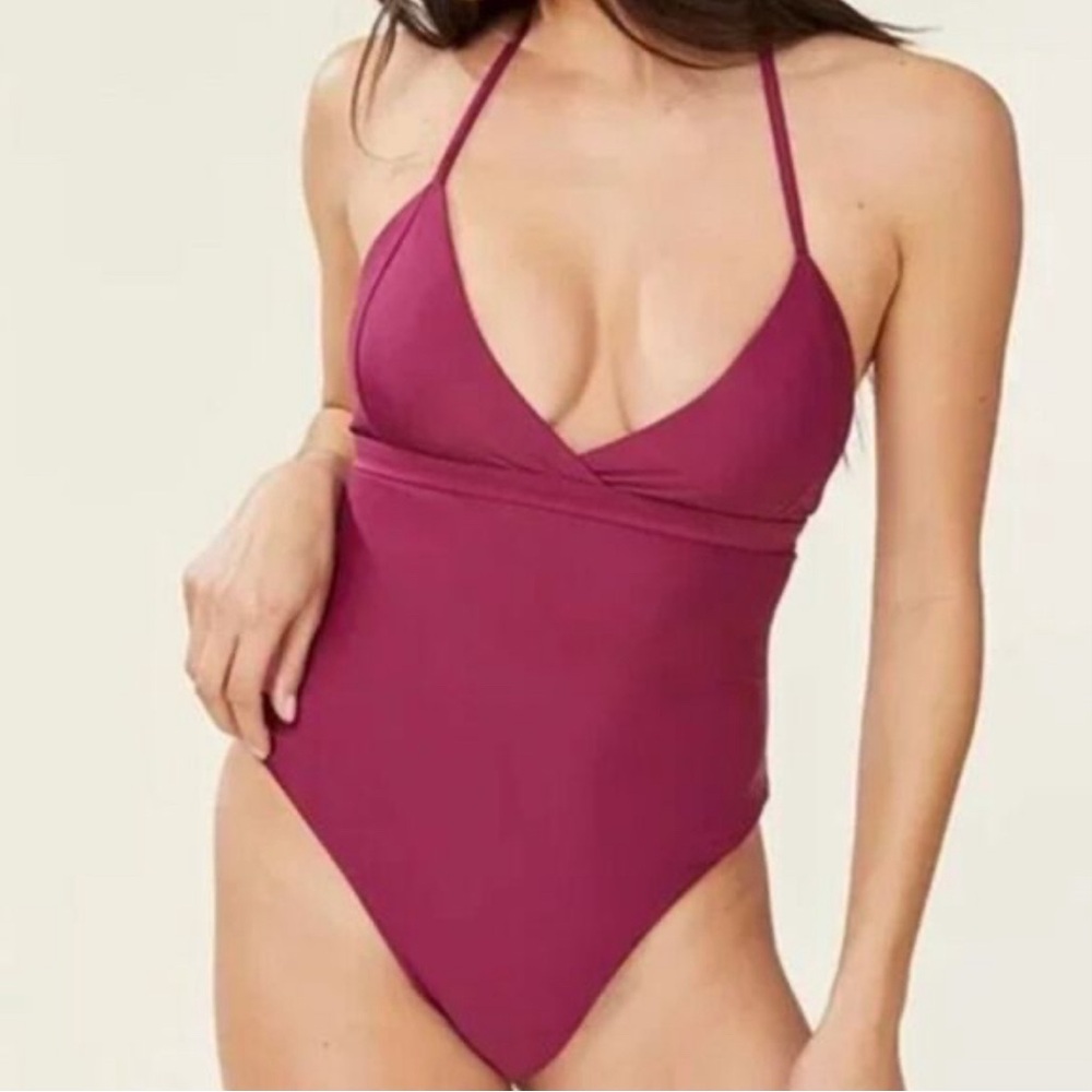 Andie Swim Lagos One Piece in Plum (Berry), size Small NWT